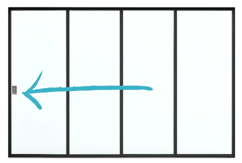 Glazen Schuifwand Zijwand Vaste Handgreep Links - 376 x 224 cm - Afbeelding 1